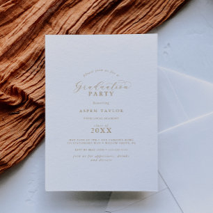 Elegant Gold Script Graduation Party Invitation