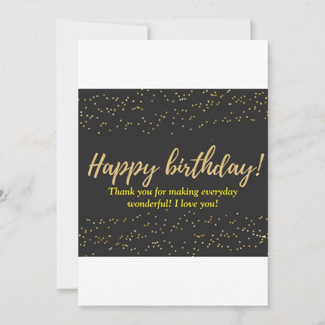 Elegant Gold Script Happy Birthday - Confetti  Invitation (Front)