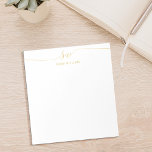 Elegant Gold Script Initial Monogram  Notepad<br><div class="desc">Gold Minimalist Modern Initial Monogram Notepad. Create your own personalized notepad with custom initials in script typography and custom name.</div>
