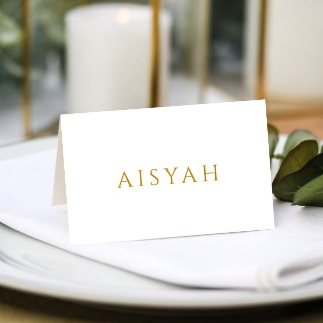 Elegant Gold Script Islamic Wedding Place Card (Creator Uploaded)