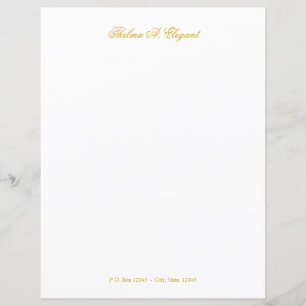 Elegant Gold Script Letter Stationary Paper