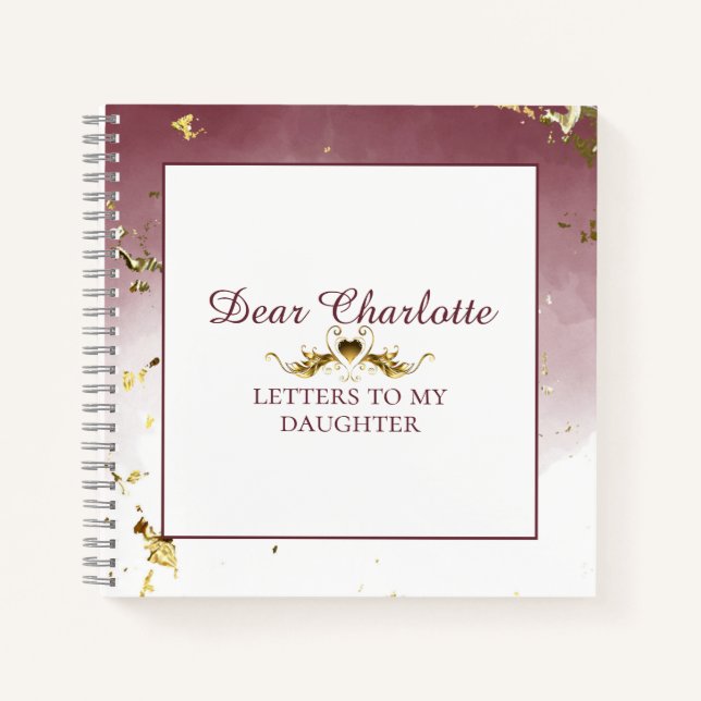 Elegant Gold Script | Letters to my daughter Notebook (Front)