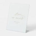 Elegant Gold Script Love Is Sweet Wedding Sign