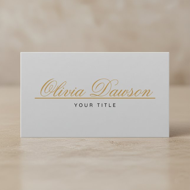 Elegant Gold Script Minimalist Business Card (Creator Uploaded)