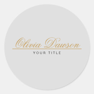 Elegant Gold Script Minimalist Classic Round Sticker
