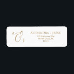 Elegant Gold Script Monogram<br><div class="desc">Elegant Gold Script Monogram These elegant gold script monogram return address labels are perfect for a simple wedding. The minimalist gold and white design features fancy romantic typography with modern glam style. Customizable in any colour. Keep the design minimal and classy, as is, or personalize it by adding your own...</div>