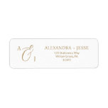 Elegant Gold Script Monogram<br><div class="desc">Elegant Gold Script Monogram These elegant gold script monogram return address labels are perfect for a simple wedding. The minimalist gold and white design features fancy romantic typography with modern glam style. Customizable in any colour. Keep the design minimal and classy, as is, or personalize it by adding your own...</div>