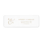 Elegant Gold Script Monogram Return Address Label