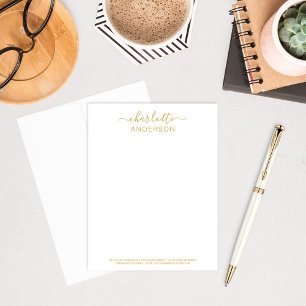 Elegant Gold Script Name Monogram Card