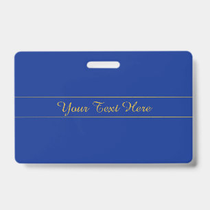 Elegant Gold Script on Navy Blue Background Badge