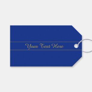 Elegant Gold Script on Navy Blue Background Gift Tags