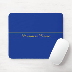 Elegant Gold Script on Navy Blue Background Mouse Pad