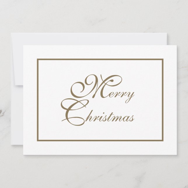 Elegant Gold Script Personalized Christmas Holiday Card (Front)