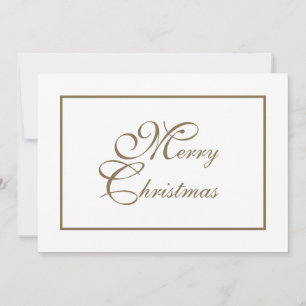 Elegant Gold Script Personalized Christmas Holiday Card