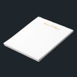 Elegant Gold Script Personalized Note Pad<br><div class="desc">Elegant gold script personalized note pad.</div>