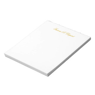 Elegant Gold Script Personalized Note Pad