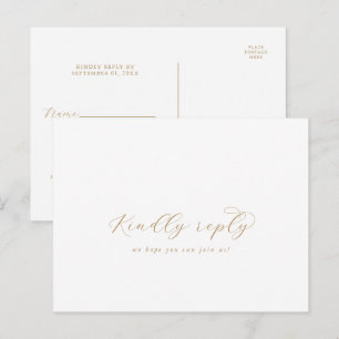 Elegant Gold Script Song Demande de carte postale