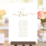 Elegant Gold Script Table Number 10 Seating Chart<br><div class="desc">These elegant gold and white signature script double-sided table number 10 seating chart cards are perfect for all celebrations. Designed by Thisisnotme©</div>