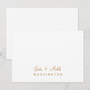 Elegant Gold Script Wedding Couple Monogram  Card