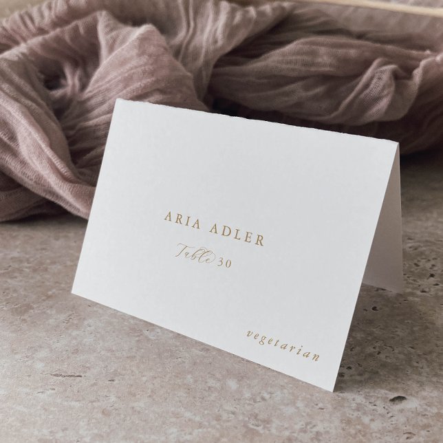 Elegant Gold Script Wedding Menu Option Place Card (Creator Uploaded)