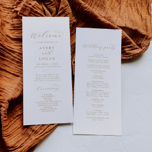 Elegant Gold Script Wedding Program