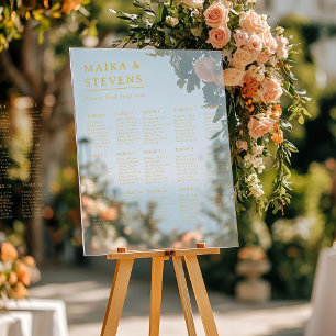 Elegant Gold Script Wedding Table Seating Chart 