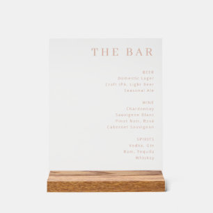 Elegant Gold Serif Bar Menu Acrylic Sign