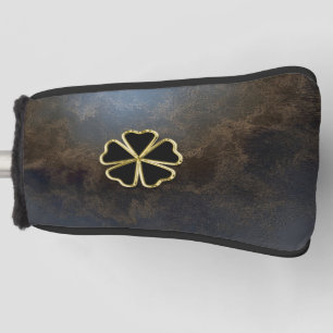 Elegant Gold Shamrock, Clover, Leather Look Golf Head Cover