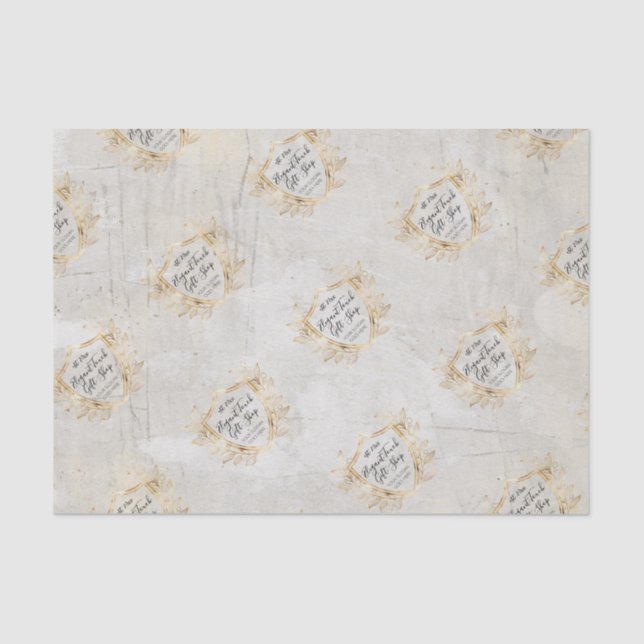 Elegant Gold Shield Company Corporate Branding  Tissue Paper (Front)