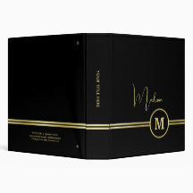 Elegant Gold Signature Monogram on Black