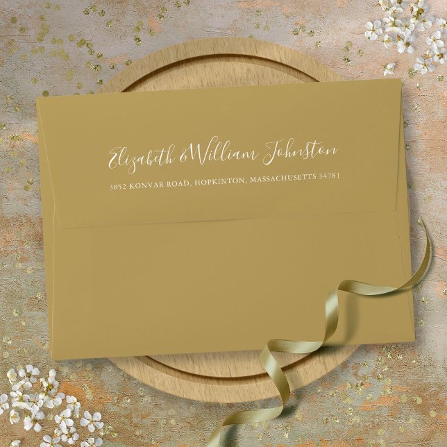 Elegant Gold Signature Script Return Address Envelope (Elegant Gold Signature Script Return Address Envelope)