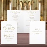 Elegant Gold Signature Script Wedding Program<br><div class="desc">Gold signature script wedding program featuring chic modern typography,  this stylish wedding program can be personalized with your special wedding day information. Designed by Thisisnotme©</div>