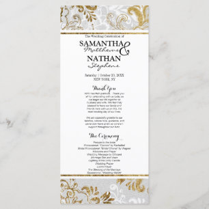Elegant Gold Silver and Grey Floral Programs