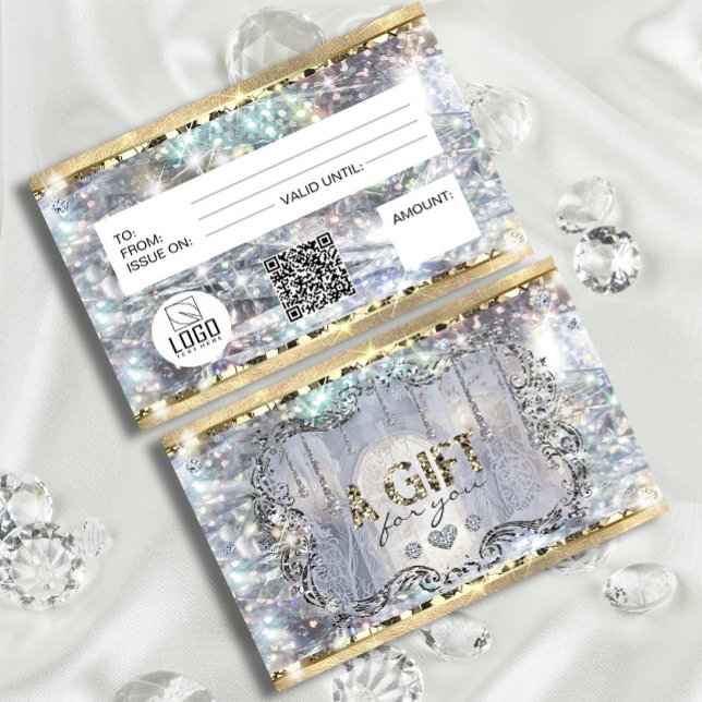 Elegant Gold Silver Holograph Unique Glitter (Elegant Gold Silver Holograph Unique Glitter #wonderland #diamond #luxurygiftcard)