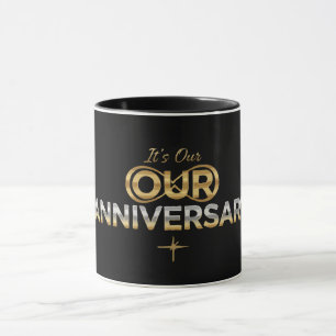 Elegant Gold & Silver It's Our Anniversary Mug