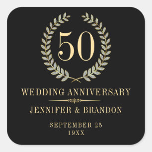 Elegant Gold & Silver Laurel Wreath Wine Label