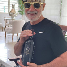 Elegant Gold &amp; Silver Laurel Wreath Wine Label