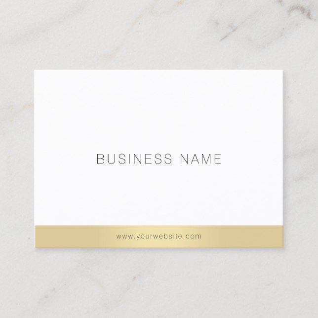 Elegant Gold Simple Design Template Professional Business Card (Front)