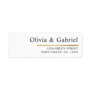 Elegant Gold simple formal Wedding return address