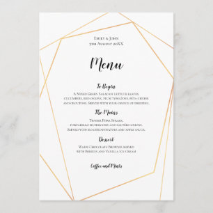 Elegant Gold Simple Geometric Frame Menu