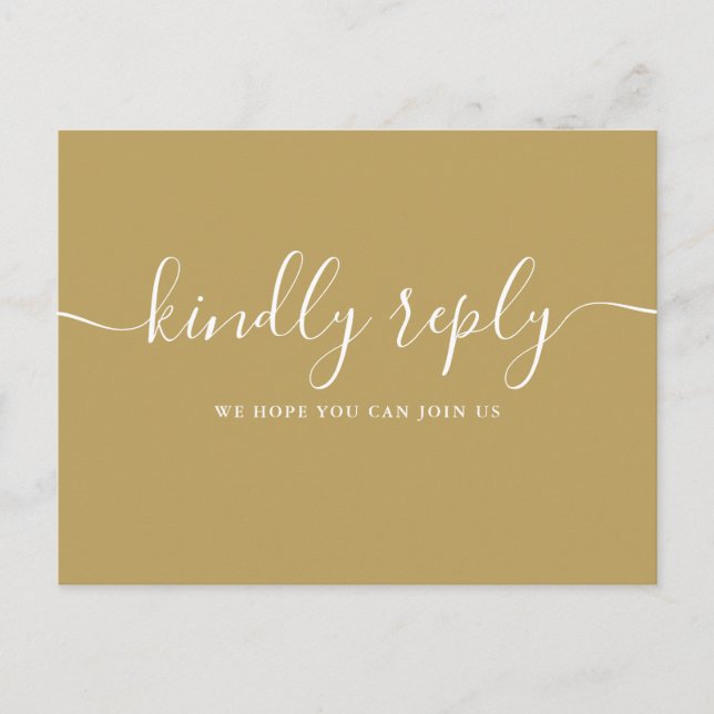 Elegant Gold Song Request RSVP Invitation Postcard (Front)