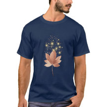 Elegant Gold Sparkle Leaf Men's Dark T-Shirt
