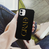 Elegant Gold Sparkle Personalized Script Grad