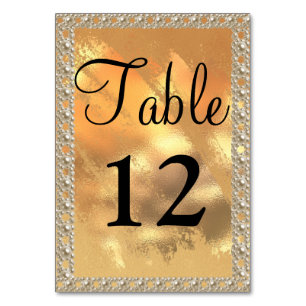 Elegant Gold Sparkle Wedding Table Number