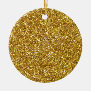 Elegant gold sparkles  ceramic ornament