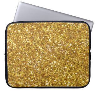 Elegant gold sparkles laptop sleeve