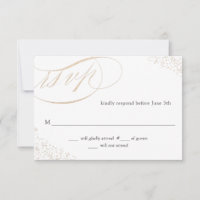 Elegant Gold Speckle Calligraphy Script Wedding