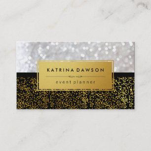 Elegant Gold Specks with Bokeh Business Card