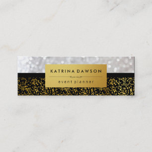 Elegant Gold Specks with Bokeh Mini Business Card