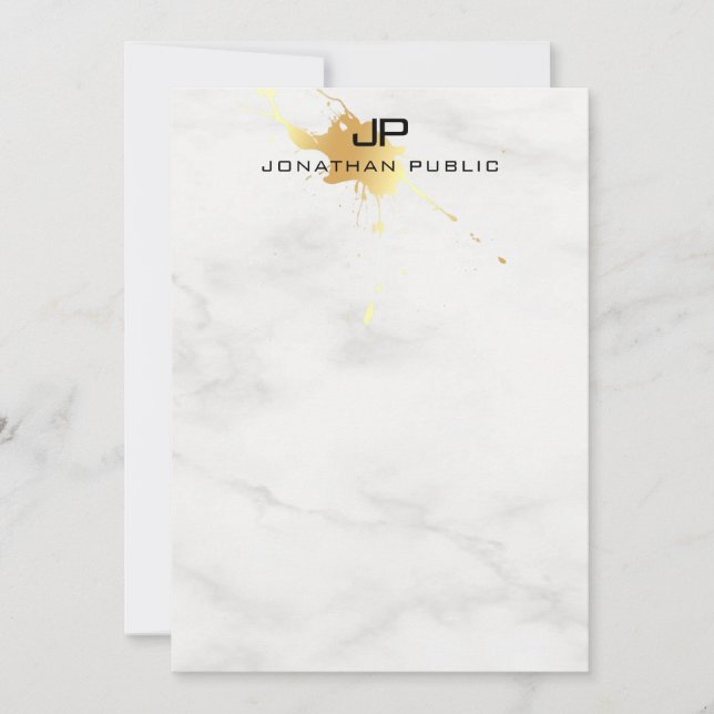 Elegant Gold Splash Modern Monogrammed Template (Front)